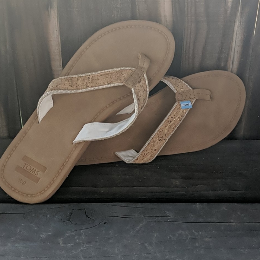 TOMS Solana Cork Glitz Flip-flops
